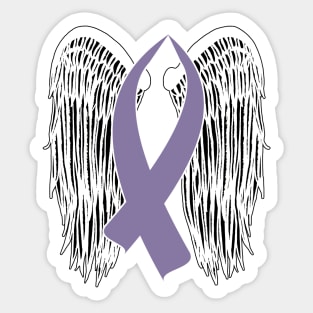 Winged Awareness Ribbon (Light Purple) Sticker